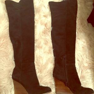 Over the knee black boots